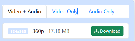 Passo 3: Baixe o vídeo do Facebook no formato MP4 ou MP3